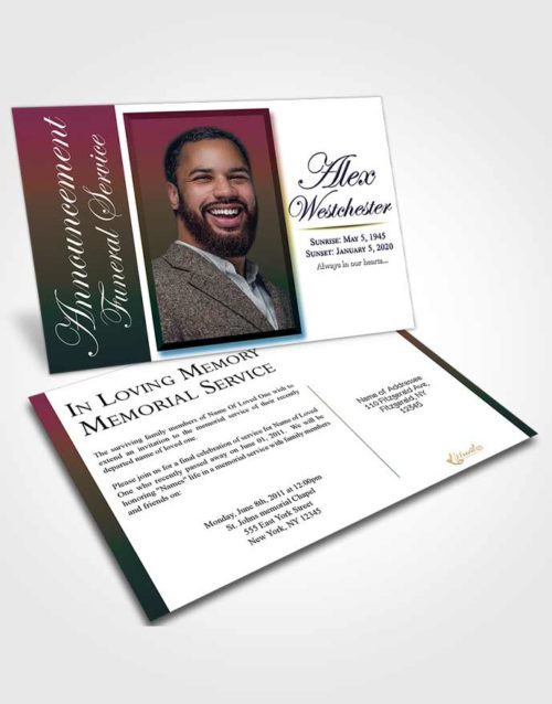 Funeral Announcement Card Template Harmonious Radiance