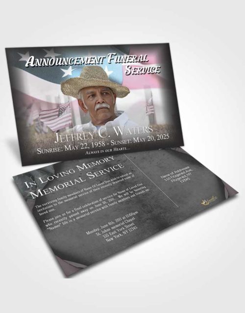 Funeral Announcement Card Template Humble American Dream