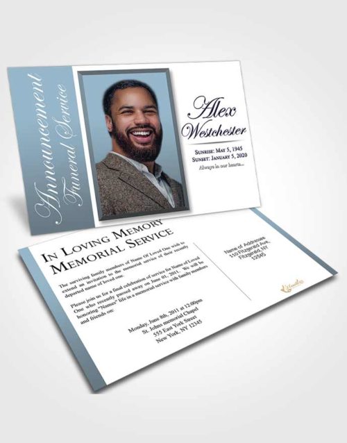 Funeral Announcement Card Template Humble Radiance