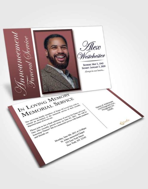 Funeral Announcement Card Template Morning Radiance