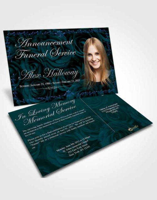 Funeral Announcement Card Template Natural Afternoon Royal Rose