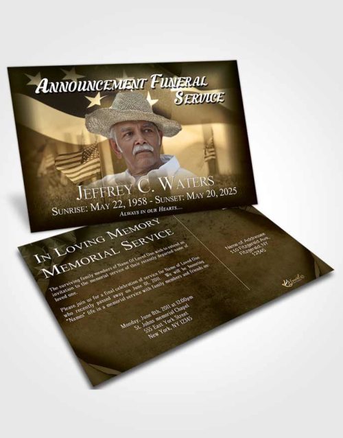 Funeral Announcement Card Template Pacific American Dream