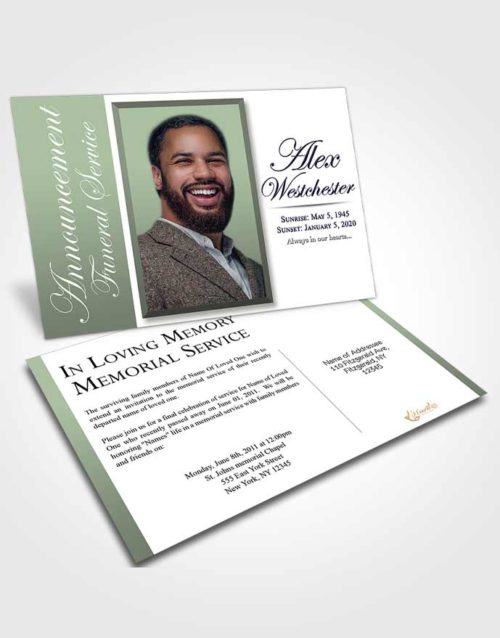 Funeral Announcement Card Template Passionate Radiance