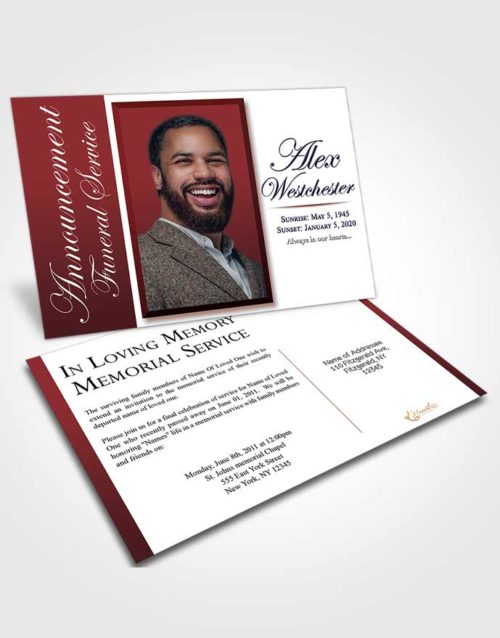 Funeral Announcement Card Template Perfect Radiance