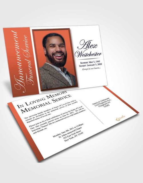 Funeral Announcement Card Template Polite Radiance