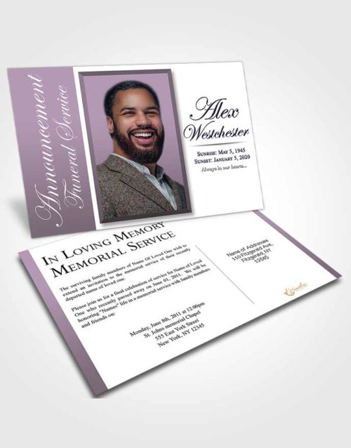 Funeral Announcement Card Template Quiet Radiance