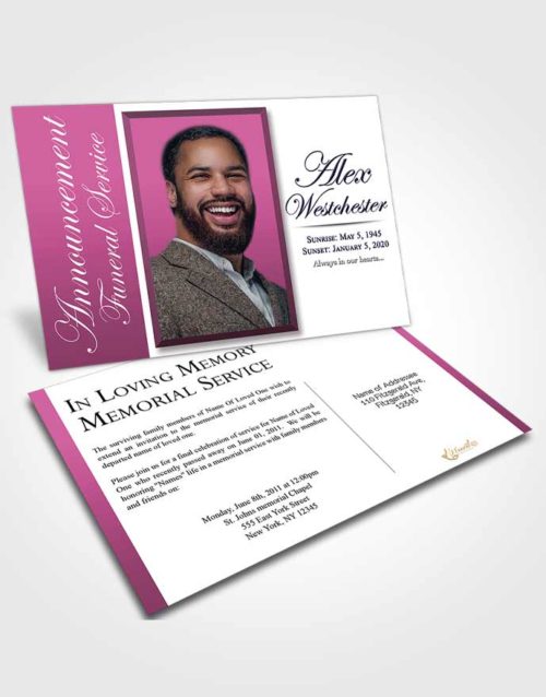 Funeral Announcement Card Template Respectful Radiance