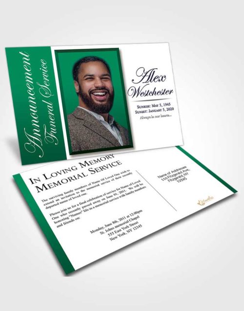 Funeral Announcement Card Template Restful Radiance