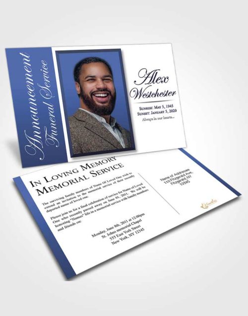Funeral Announcement Card Template Shining Radiance