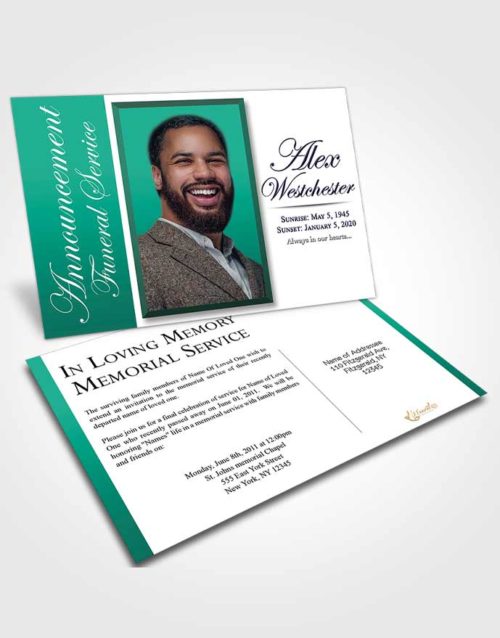 Funeral Announcement Card Template Simple Radiance