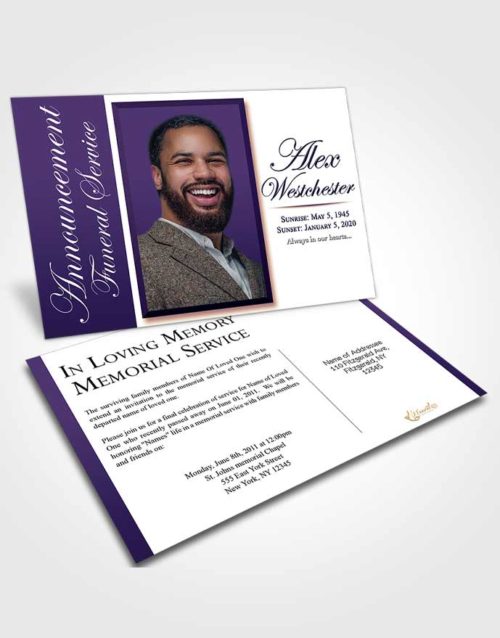 Funeral Announcement Card Template Smooth Radiance