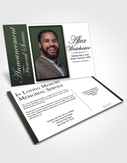 Funeral Announcement Card Template Spring Radiance