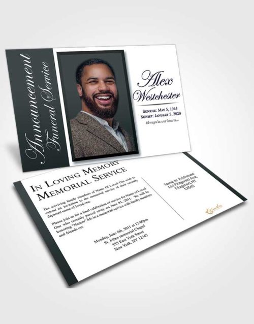 Funeral Announcement Card Template Tasteful Radiance