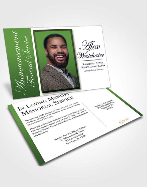 Funeral Announcement Card Template Tranquil Radiance