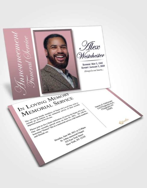 Funeral Announcement Card Template Vivid Radiance