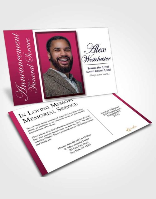 Funeral Announcement Card Template Wholesome Radiance