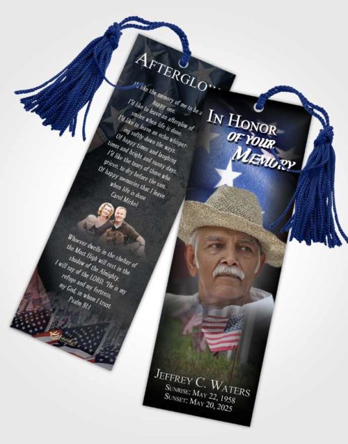 Funeral Bookmark Template Afternoon American Dream