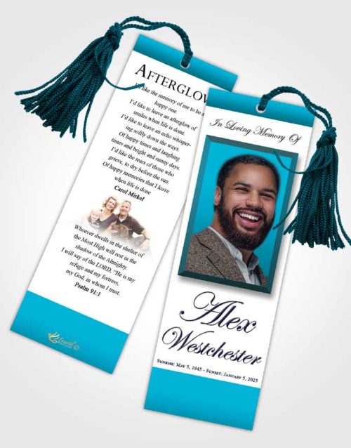 Funeral Bookmark Template Ambient Radiance