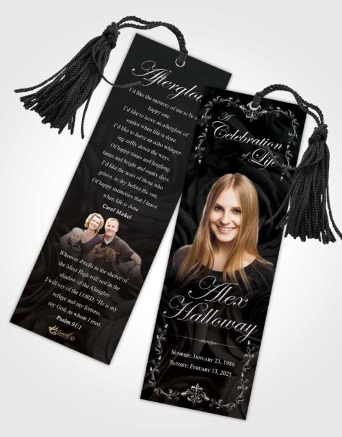 Funeral Bookmark Template Beautiful Afternoon Royal Rose