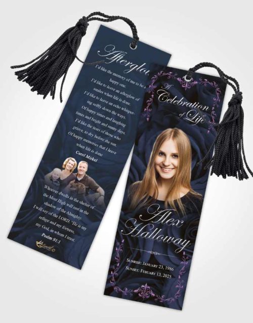 Funeral Bookmark Template Brilliant Afternoon Royal Rose