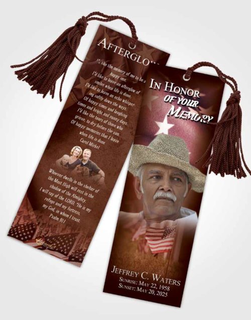 Funeral Bookmark Template Calm American Dream