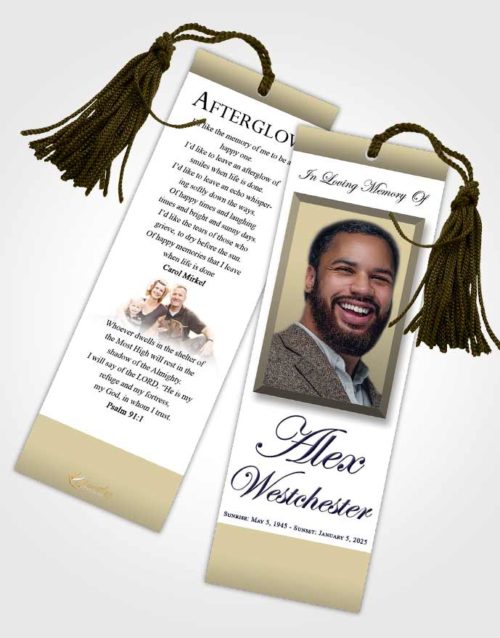 Funeral Bookmark Template Collected Radiance