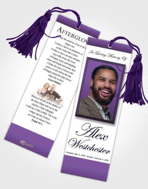 Funeral Bookmark Template Dazzling Radiance