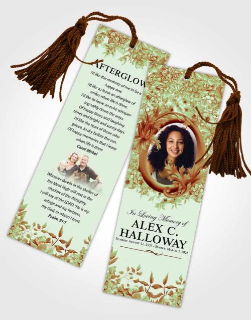 Funeral Bookmark Template Generous Afternoon Succulents