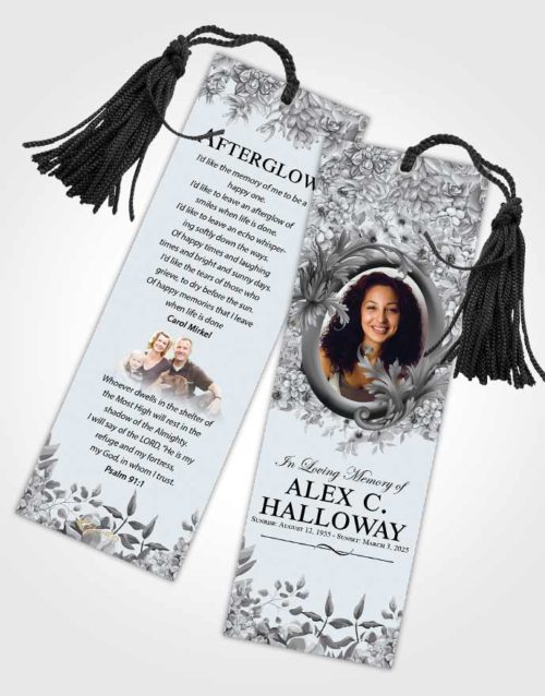 Funeral Bookmark Template Graceful Afternoon Succulents
