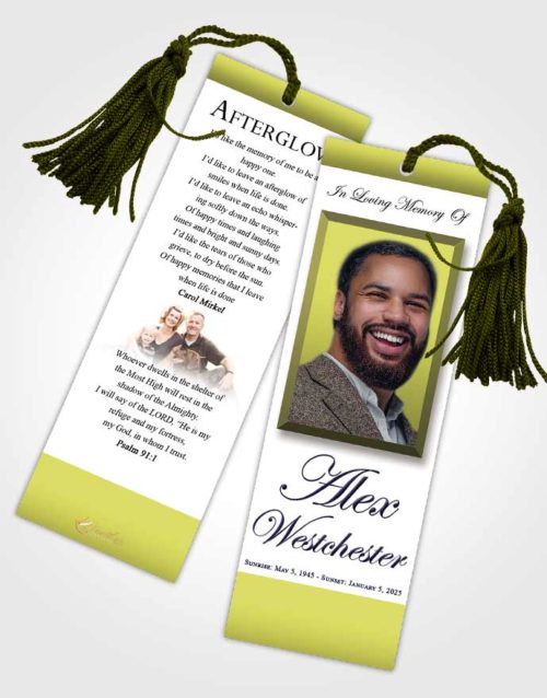 Funeral Bookmark Template Graceful Radiance