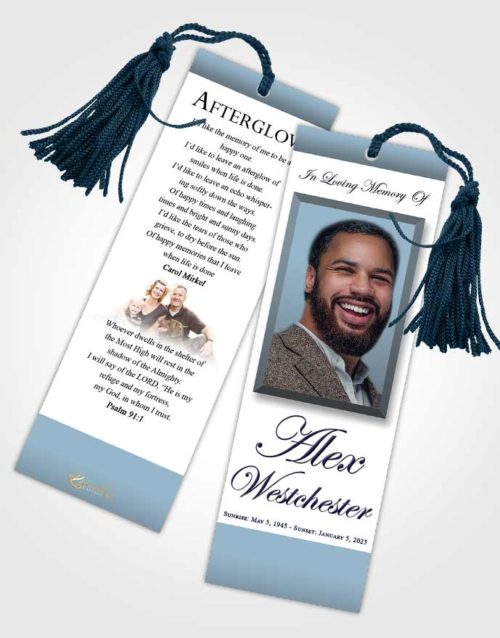 Funeral Bookmark Template Humble Radiance