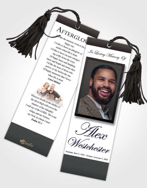 Funeral Bookmark Template Majestic Radiance