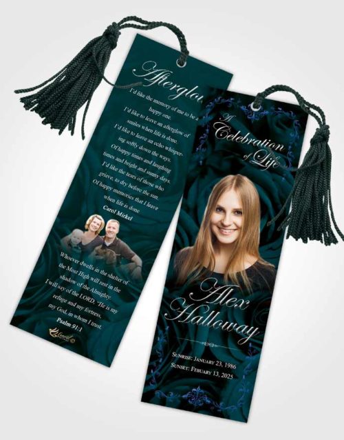 Funeral Bookmark Template Natural Afternoon Royal Rose