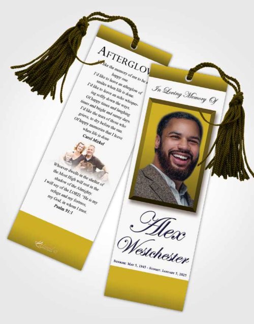 Funeral Bookmark Template Natural Radiance