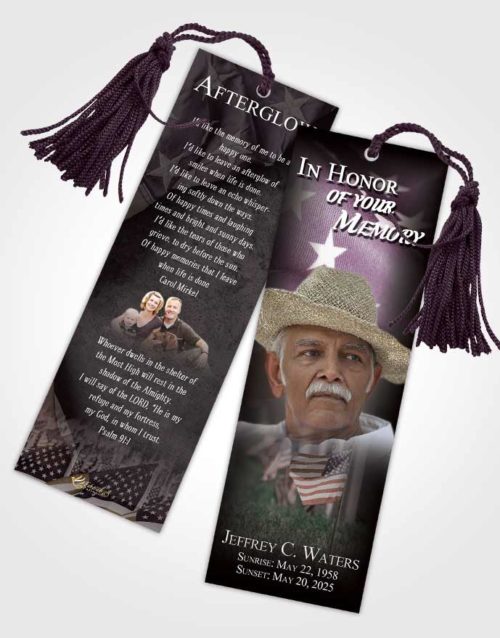 Funeral Bookmark Template Noble American Dream