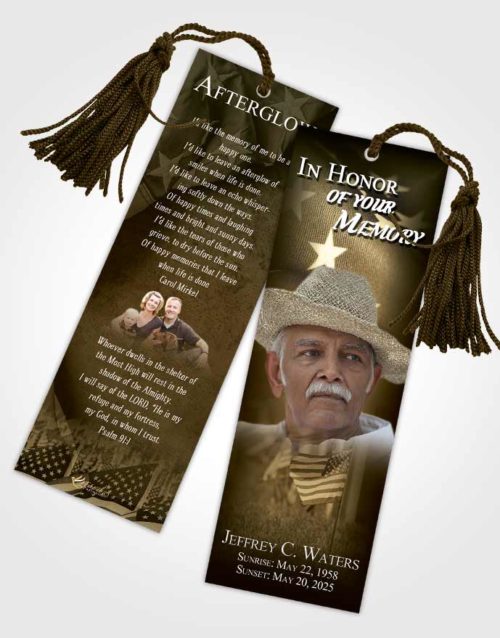 Funeral Bookmark Template Pacific American Dream