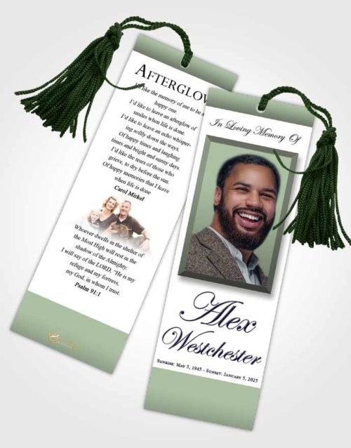 Funeral Bookmark Template Passionate Radiance