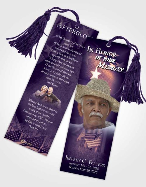 Funeral Bookmark Template Smooth American Dream