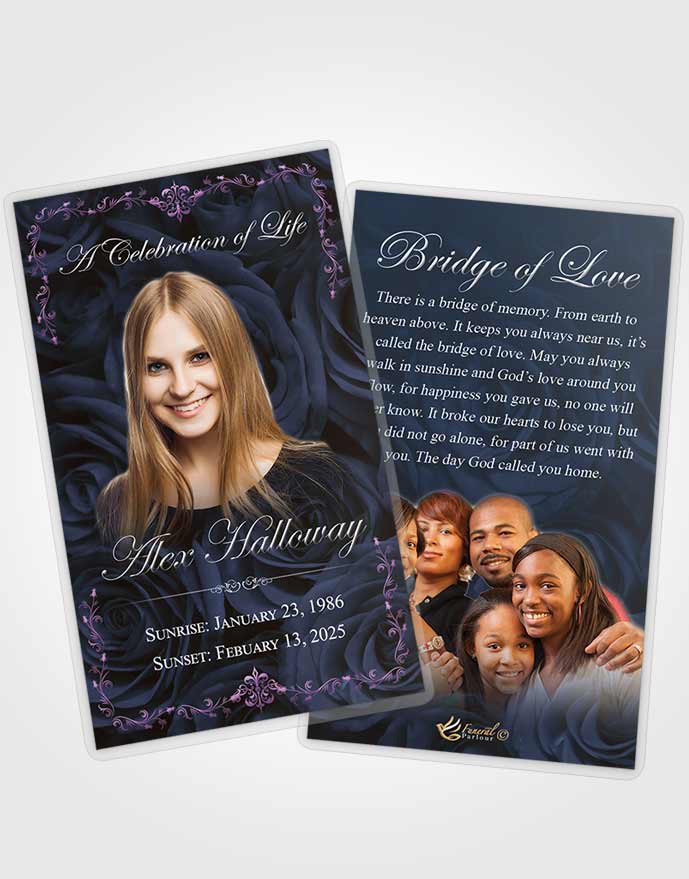 Funeral Prayer Card Template Brilliant Afternoon Royal Rose