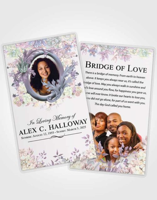Funeral Prayer Card Template Collected Afternoon Succulents