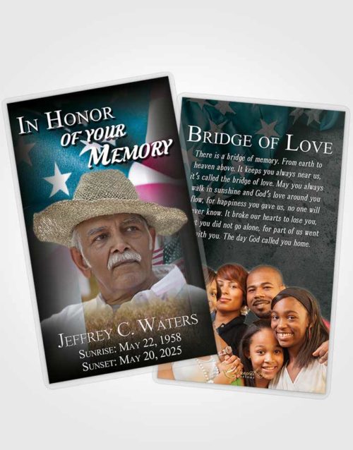 Funeral Prayer Card Template Gentle American Dream