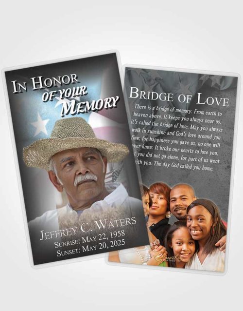 Funeral Prayer Card Template Humble American Dream