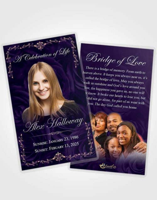 Funeral Prayer Card Template Smooth Afternoon Royal Rose