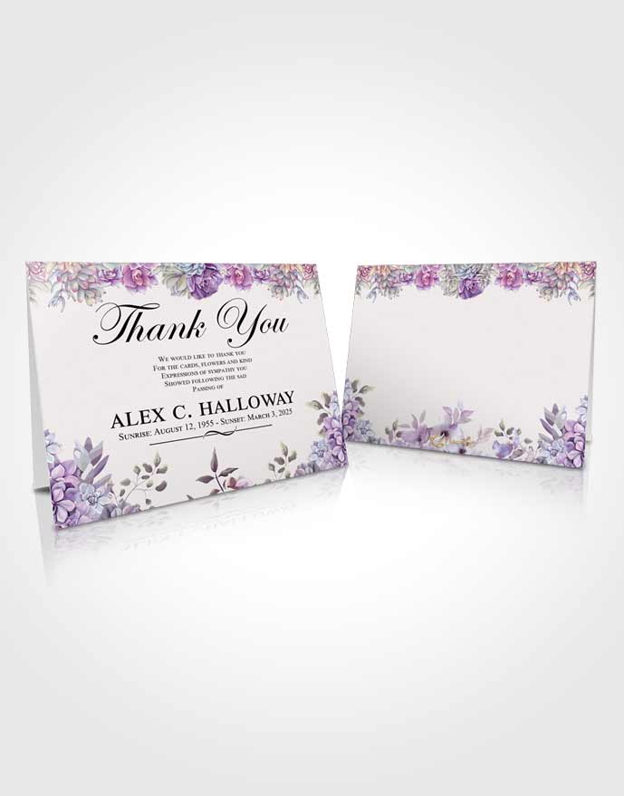 Funeral Thank You Card Template Brilliant Afternoon Succulents