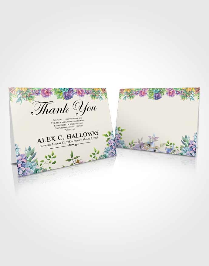 Funeral Thank You Card Template Calm Afternoon Succulents