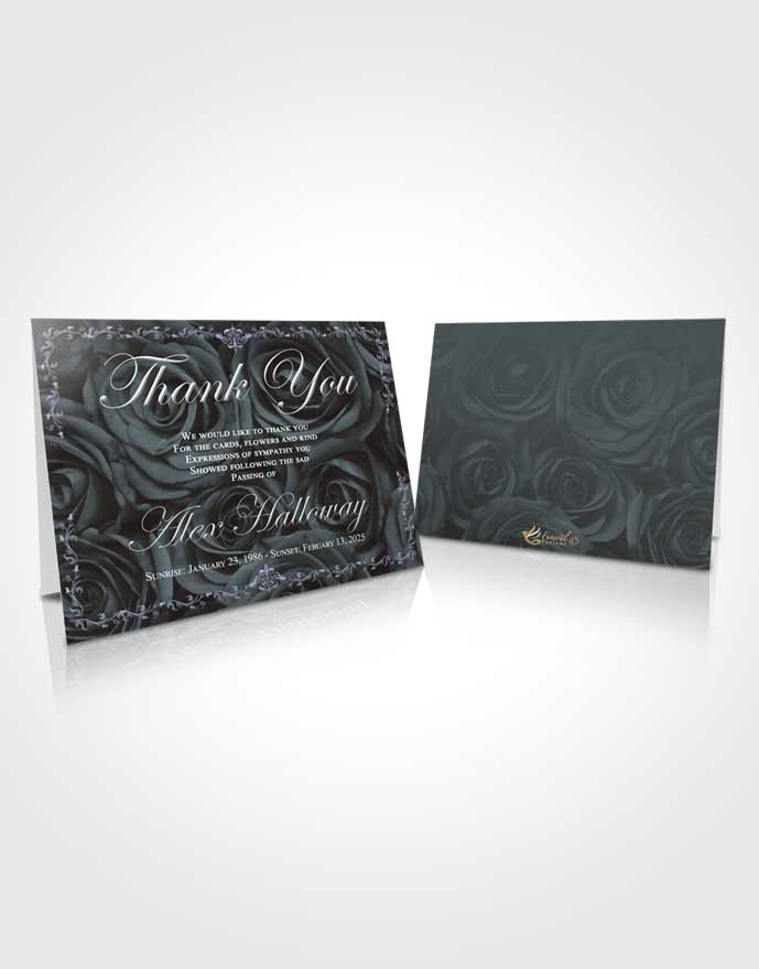 Funeral Thank You Card Template Collected Afternoon Royal Rose