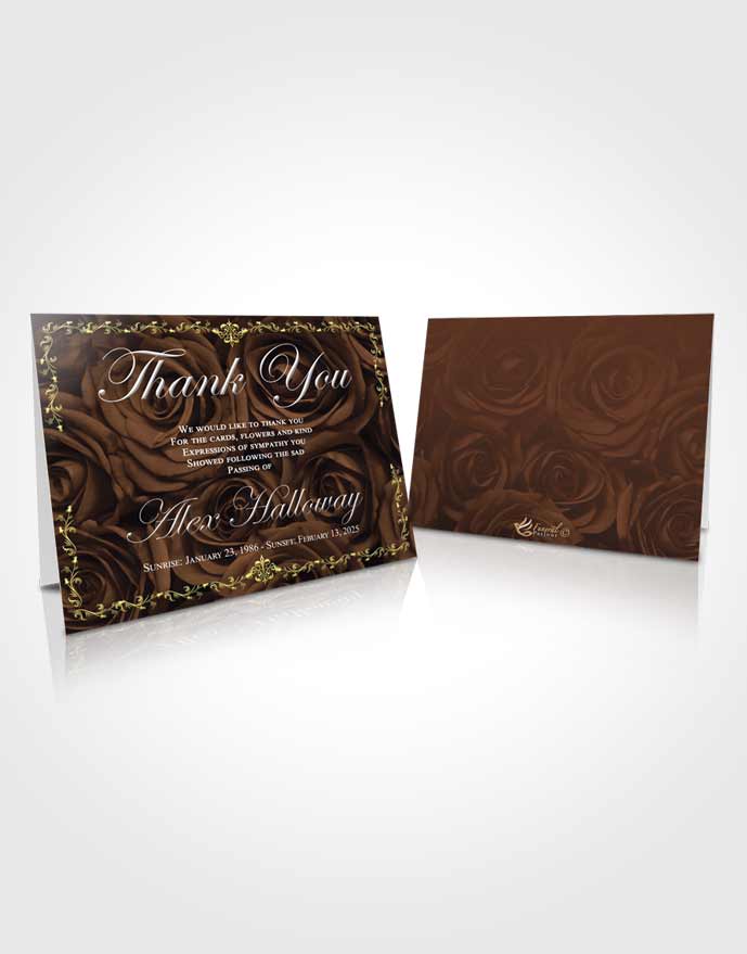 Funeral Thank You Card Template Dazzling Afternoon Royal Rose