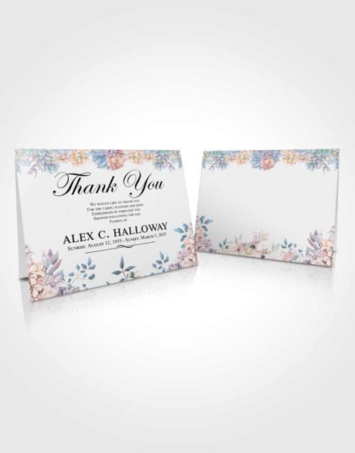 Funeral Thank You Card Template Delicate Afternoon Succulents