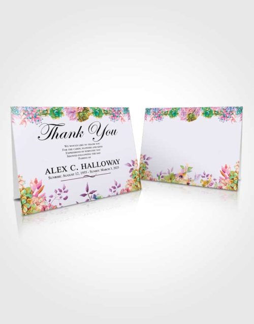 Funeral Thank You Card Template Devoted Afternoon Succulents