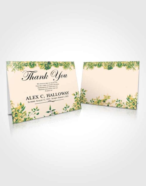 Funeral Thank You Card Template Emerald Serenity Afternoon Succulents